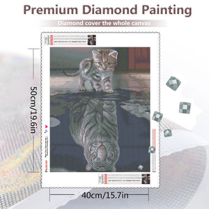 HUACAN-Kit de pintura de diamante 5D de gato, mosaico de diamantes, Animal, bordado de diamantes cuadrados completo, venta de imagen de diamantes de imitación, decoración del hogar
