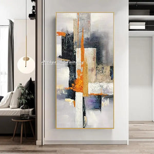 Arthyx Hand Made Texture Abstract Oil Paintings On Canvas,Modern Large Wall Art,Picture For Living Room Home Entrance Decoration