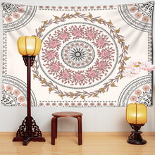 Carica l&#39;immagine nel visualizzatore della Galleria, Fiori rosa Mandala Arazzo appeso a parete Bohemian Hippie Estetica Room Art Home Decor Sfondo Panno