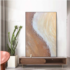 Decorative Paintings For Living Room Hand Drawn Texture Brown Oil Painting On Canvas Wall Art Poster Picture For Hotel Bedroom