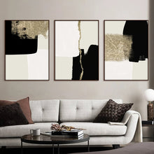 Load image into Gallery viewer, Modern Abstract Beige Black Gold Minimalist Posters Wall Art Canvas Paintings Print Picture Living Room Interior Home Decoration