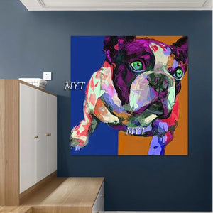 Dog Abstract Art Wholesale Of 3d Pictures Animal Head Wall Decoration Handmade Artwork Frameless Canvas For Acrylic Painting