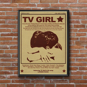 Постеры для ТВ-девушек в стиле ретро, ​​принты на крафт-бумаге, винтажный постер для влюбленных в стиле рок, настенная живопись, украшение для дома, гостиной, картина