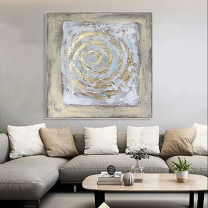 Nordic Abstract Canvas Painting Gold Circle Picture Interior Decor Handmade Acrylic Art Hanging Poster For Living Room Bedroom