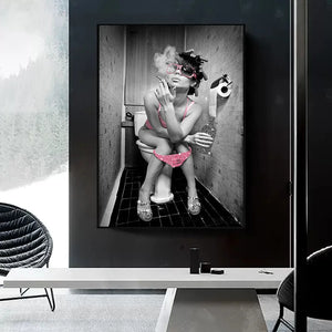 Póster de Audrey Hepburn para fumar, chica Sexy, pintura en lienzo, rollo de papel higiénico, imagen artística de pared, decoración moderna para el hogar y el baño