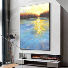 Carica l&#39;immagine nel visualizzatore della Galleria, New Wall Decor Poster Hand Painted Sunrise Abstract Art Oil Painting Living Room Bedroom Porch Hotel Custom Large Canvas Picture