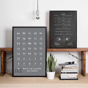 Póster e impresión de código Morse, cuadro sobre lienzo para pared minimalista moderno, imagen en blanco y negro para decoración del hogar y sala de estar