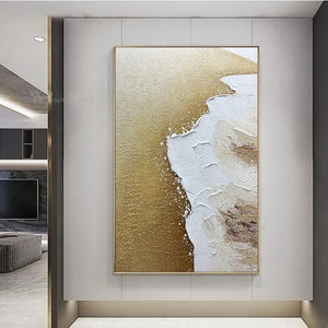 Custom Handmade Oil Painting Abstract Beach Wall Decor Poster Acrylic Unframed Mural Hanging In Living Room Bedroom Porch Hotel