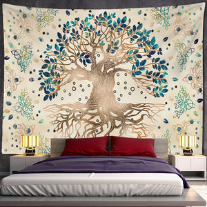 Psychedelischer geheimnisvoller Baum des Lebens Wandteppich Wandbehang Boho Mandala Kunst Wohnzimmer Home Decor Stoff