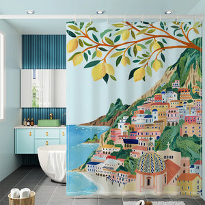 Rideau de douche Morandi avec crochets, Style nordique, anti-moisissure, en tissu imperméable, pour salle de bain, décoration de la maison