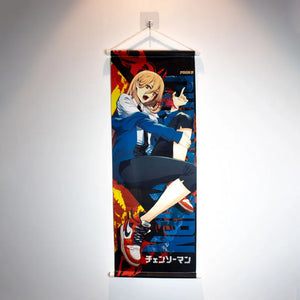 Anime Chainsaw Man Scroll Canvas Makima Power Denji Aki Mitaka Asa Wall Hanging Painting Home Decor Manga Chainsaw Man Posters