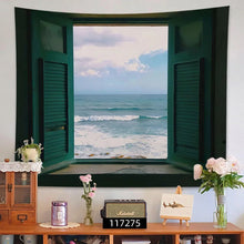 Carica l&#39;immagine nel visualizzatore della Galleria, Arazzo Decor Home Estetica Ins Finestra Scenario Coppia appesa a parete Sfondo Panno