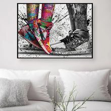 Cargar imagen en el visor de la galería, Zapatillas con ilustraciones de Graffiti a la moda, zapatos deportivos, pintura en lienzo de calle, carteles e impresiones, imagen artística de pared, decoración del hogar para sala de estar
