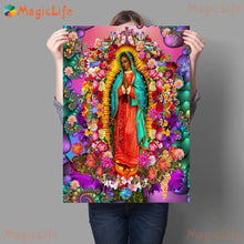 Carica l&#39;immagine nel visualizzatore della Galleria, Arte murale del giorno di Notre Dame a Guadalupe in Messico Arte della parete Notre Dame Tela Pittura Cattolicesimo Decorazione Immagine Senza cornice