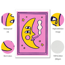 Загрузите изображение в программу просмотра галереи, Мультфильм Кот Настроение Рыбы Овен Плакат Принт Abstratc Тело Луна Леди Настенные Художественные Фотографии для Детской Спальни Скандинавский Декор Холст Cuadros