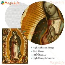 Carica l&#39;immagine nel visualizzatore della Galleria, Arte murale del giorno di Notre Dame a Guadalupe in Messico Arte della parete Notre Dame Tela Pittura Cattolicesimo Decorazione Immagine Senza cornice