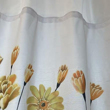 Charger l&#39;image dans la galerie, Whatarter Rideau de douche à fleurs jaunes sans crochet avec doublure à clipser pour fenêtre supérieure, hôtel, tissu de luxe, décoration de salle de bain, double couche en maille florale, ensembles de rideaux décoratifs 71 x 74 pouces