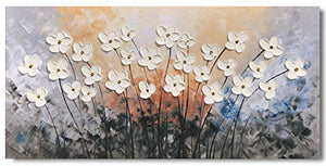 Arte della parete su tela con fiori con pittura a olio moderna strutturata dipinta a mano 3D di grandi dimensioni Immagini floreali contemporanee estetiche per soggiorno camera da letto DinningDecor