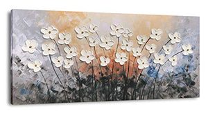 Art mural sur toile de fleurs avec 3D peint à la main texturé moderne grande peinture à l'huile esthétique florale contemporaine pour salon chambre à coucher décoration
