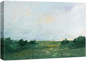 wall26 Kunstdruck auf Leinwand, pastellgrün, Waldlichtung, Landschaft, Natur, Wildnis, Illustrationen, schöne Kunst, dekorativ, rustikal, mehrfarbig, für Wohnzimmer, Schlafzimmer, Büro – 40,6 x 61 cm