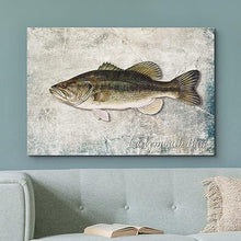 Load image into Gallery viewer, wall26 Framed Canvas Print Wall Art Largemouth Bass Fish on Granite Background Marine Life Animals Digital Art Nautical Scenic Colorful Ultra for Living Room, Bedroom, Office - 16&quot;x24&quot;