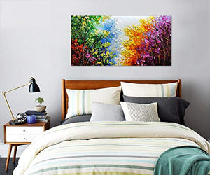 Arte 24x48 pollici Pittura a olio astratta moderna su tela Arte della parete Pittura a mano Decorazione della camera da letto del soggiorno Pronta per essere appesa