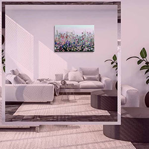 Wildflower Canvas Pink Flower Wall Art Bedroom Romantic Colorful Large Tree Framed Floral