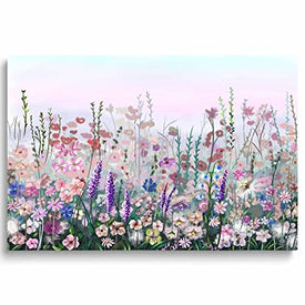 Wildflower Canvas Pink Flower Wall Art Schlafzimmer Romantic Colorful Large Tree Framed Floral
