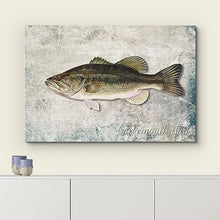 Load image into Gallery viewer, wall26 Framed Canvas Print Wall Art Largemouth Bass Fish on Granite Background Marine Life Animals Digital Art Nautical Scenic Colorful Ultra for Living Room, Bedroom, Office - 16&quot;x24&quot;