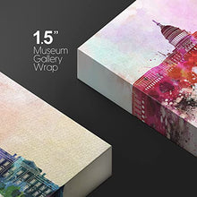 Charger l&#39;image dans la galerie, Washington Dc Skyline en aquarelle fond décoration murale 32 x 48