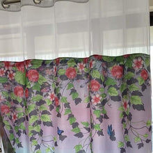 Charger l&#39;image dans la galerie, Whatarter Rideau de douche à motif floral rouge et feuille verte sans crochet avec doublure à clipser pour fenêtre supérieure, hôtel, tissu de luxe, décoration de salle de bain, double couche en maille, ensembles de rideaux décoratifs 71 x 74 pouces