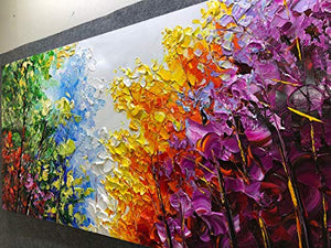 Art 24x48 pouces Peinture à l'huile abstraite moderne sur toile Art mural Peinture à la main Salon Chambre Décoration Prêt à accrocher