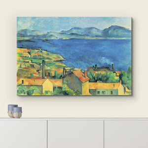 wall26 - Bay of Marseille, View from L'Estaque by Paul Cezanne - Canvas Print Wall Art Famous Painting Reproduction - 16" x 24"
