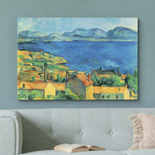 Laden Sie das Bild in den Galerie-Viewer, wall26 – Bucht von Marseille, Blick von L&#39;Estaque von Paul Cezanne – Leinwanddruck, Wandkunst, berühmte Gemälde-Reproduktion – 40,6 x 61 cm