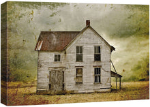 Load image into Gallery viewer, Framed Canvas Print Wall Art Dilapidated Grunge Farmhouse in Field Nature Wilderness Photography Realism Chic Scenic Colorful Rustic Ultra for Living Room, Bedroom, Office - 16&quot;x24&quot;