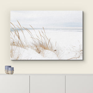 wall26 Canvas Print Wall Art Snow and Plants on Beach Shore Nature Wilderness Photography Modern Rustic Scenic Relax/Calm Multicolor for Living Room, Bedroom, Office - 16"x24"