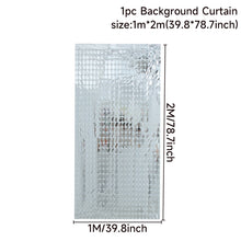Carica l&#39;immagine nel visualizzatore della Galleria, Tenda per sfondo per feste, fondale con paillettes, decorazioni per matrimoni, baby shower, parete con paillettes, tenda per fondale glitterato, tenda in lamina di compleanno