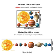 Load image into Gallery viewer, Solar System Planets Wall Stickers for Kids Room Living Room Home Decoration Wall Decal Home Decor Baby Nursery Wall Decoration