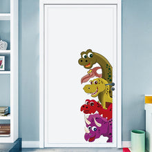 Load image into Gallery viewer, Removable Cartoon Dinosaur Wall Stickers for Door Decor Kids room Nursery Vinyl Wall Decals Art Wall Murals Home Decoration