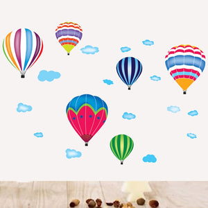 Heißluftballon Wandaufkleber für Kinderzimmer Dekor Vinyl Wandtattoos Kinder Schlafzimmer Dekoration Aufkleber Kunstwandbilder Wohnkultur