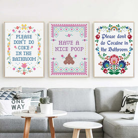 Don't Do Coke Wall Please Don't Do Coke In The Bath Art Canvas Painting Print Poster Toilet Wall Imagen decorativa Sin marco