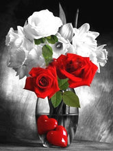 Cargar imagen en el visor de la galería, Evershine 5D DIY diamante pintura rosa completo cuadrado diamante bordado flor blanco y negro mosaico Rhinestone decoración del hogar regalo