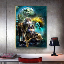 Load image into Gallery viewer, HUACAN Full Square Diamond Painting Wolf Diamond Embroidery Wolves Animals Diamond Mosaic Sale Pictures With Rhinestones