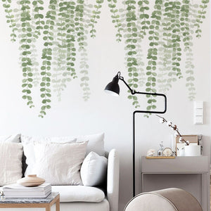 Grands autocollants muraux de vigne verte pour chambre salons canapé TV fond décor mural feuilles plantes Stickers muraux décoration de la maison