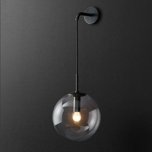 Светодиодный настенный светильник в скандинавском стиле со стеклянным шаром, настенный светильник в стиле ретро, ​​простой прикроватный светильник для гостиной, коридора, лестницы, декоративная лампа E14