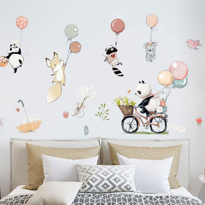 Adesivi murali animali palloncini cartoni animati per bambini Camerette Decorazioni murali Decalcomanie in vinile rimovibili Decorazioni per la casa della scuola materna Murales d'arte