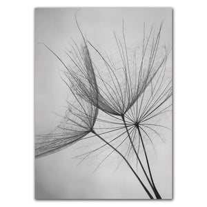 Abstract Dandelion Wall Art Canvas Painting Poster Modern Black White Life Quote Art Wall Print Picture Living Room Decor YX144