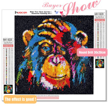 Carica l&#39;immagine nel visualizzatore della Galleria, HUACAN 5D Fai Da Te Diamante Ricamo Punto Croce Scimmia Pittura Diamante Pieno Quadrato/Rotondo Animale Mosaico Decorazione Della Casa Regalo