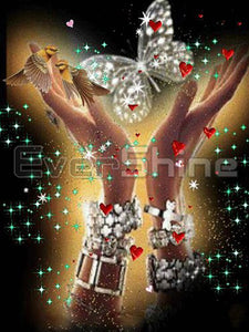 Evershine diamante bordado mariposa punto de cruz cuadrado completo diamante redondo pintura mano diamantes de imitación imágenes artesanías