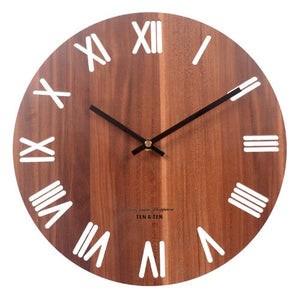 Reloj de pared 3D de madera, diseño moderno, breve nórdico, decoración para sala de estar, reloj de cocina, reloj de pared hueco artístico, decoración del hogar de 12 pulgadas